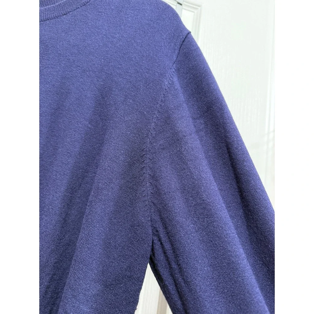 MLANM‎ Womens Navy Blue Crew Neck Long Sleeve Sweater Knit Top XL soft classic